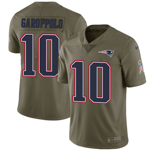 Nike New England Patriots 10 Jimmy Garoppolo Olive Mens Stitched Nfl Limited 2017 Salute To Service Jersey