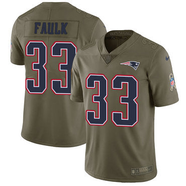 Nike New England Patriots 33 Kevin Faulk Olive Mens Stitched Nfl Limited 2017 Salute To Service Jersey
