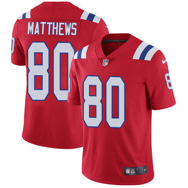 Nike New England Patriots 80 Jordan Matthews Red Alternate Mens Stitched Nfl Vapor Untouchable Limited Jersey