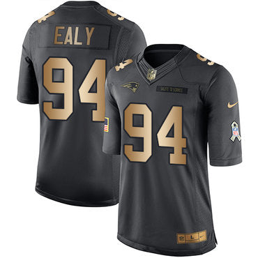 Nike New England Patriots 94 Kony Ealy Black Mens Stitched Nfl Limited Gold Salute To Service Jersey