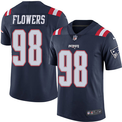 Nike New England Patriots 98 Trey Flowers Navy Blue Mens Stitched Nfl Limited Rush Jersey