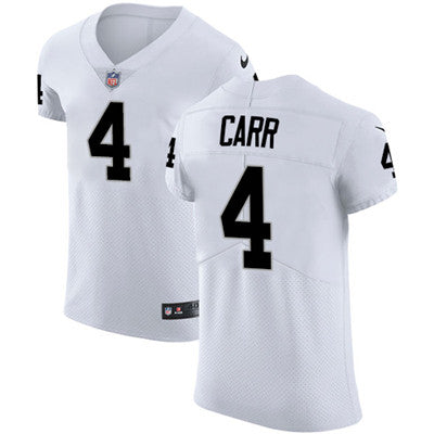 Nike Oakland Raiders 4 Derek Carr White Mens Stitched Nfl Vapor Untouchable Elite Jersey