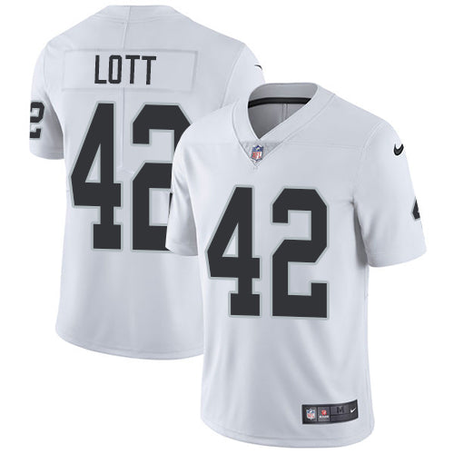 Nike Oakland Raiders 42 Ronnie Lott White Mens Stitched Nfl Vapor Untouchable Limited Jersey