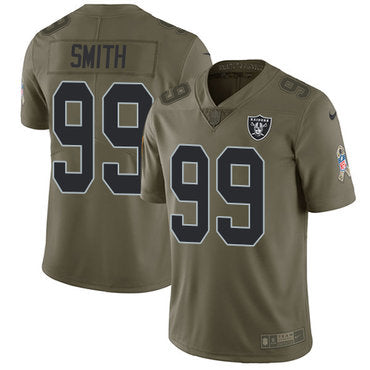 Nike Oakland Raiders 99 Aldon Smith Olive Mens Stitched Nfl Limited 2017 Salute To Service Jersey