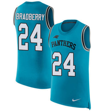 Nike Panthers 24 James Bradberry Blue Alternate Mens Stitched Nfl Limited Rush Tank Top Jersey
