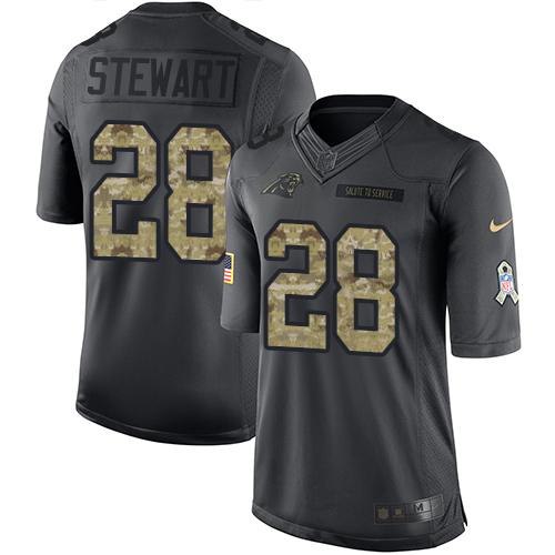 Nike Panthers 28 Jonathan Stewart Black Mens Stitched Nfl Limited 2016 Salute To Service Jersey