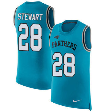 Nike Panthers 28 Jonathan Stewart Blue Alternate Mens Stitched Nfl Limited Rush Tank Top Jersey