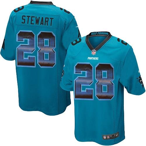 Nike Panthers 28 Jonathan Stewart Blue Alternate Mens Stitched Nfl Limited Strobe Jersey