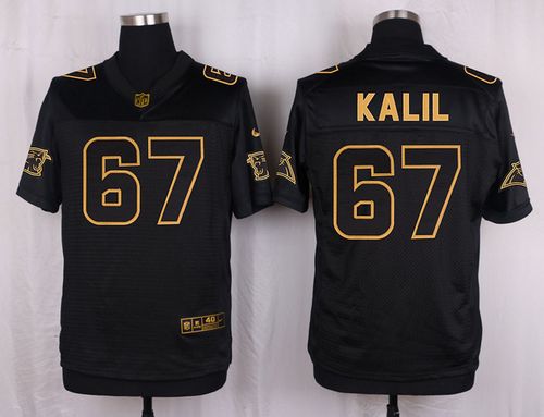 Nike Panthers 67 Ryan Kalil Black Mens Stitched Nfl Elite Pro Line Gold Collection Jersey