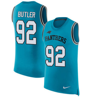 Nike Panthers 92 Vernon Butler Blue Alternate Mens Stitched Nfl Limited Rush Tank Top Jersey