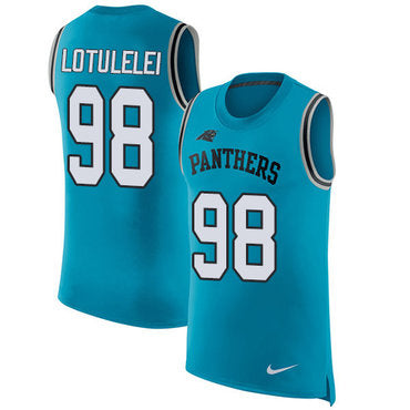 Nike Panthers 98 Star Lotulelei Blue Alternate Mens Stitched Nfl Limited Rush Tank Top Jersey
