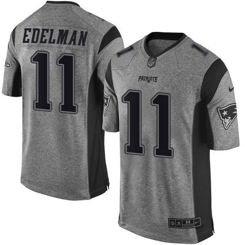 Nike Patriots 11 Julian Edelman Gray Mens Stitched Nfl Limited Gridiron Gray Jersey