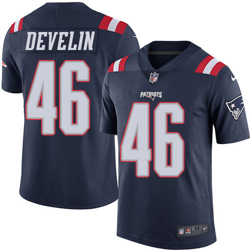 Nike Patriots 46 James Develin Navy Blue Mens Stitched Nfl Limited Rush Jersey