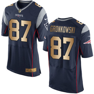 Nike Patriots 87 Rob Gronkowski Navy Blue Team Color Mens Stitched Nfl New Elite Gold Jersey