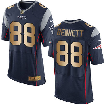 Nike Patriots 88 Martellus Bennett Navy Blue Team Color Mens Stitched Nfl New Elite Gold Jersey