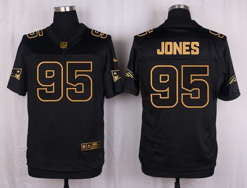 Nike Patriots 95 Chandler Jones Black Mens Stitched Nfl Elite Pro Line Gold Collection Jersey