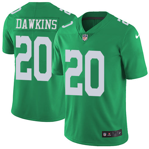 Nike Philadelphia Eagles 20 Brian Dawkins Green Mens Stitched Nfl Limited Rush Jersey