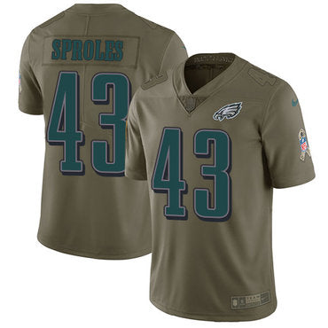 Nike Philadelphia Eagles 43 Darren Sproles Olive Mens Stitched Nfl Limited 2017 Salute To Service Jersey