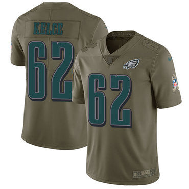 Nike Philadelphia Eagles 62 Jason Kelce Olive Mens Stitched Nfl Limited 2017 Salute To Service Jersey