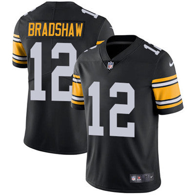 Nike Pittsburgh Steelers 12 Terry Bradshaw Black Alternate Mens Stitched Nfl Vapor Untouchable Limited Jersey