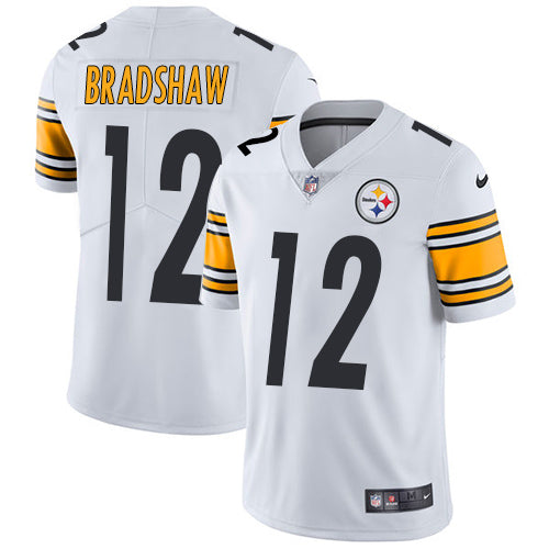 Nike Pittsburgh Steelers 12 Terry Bradshaw White Mens Stitched Nfl Vapor Untouchable Limited Jersey