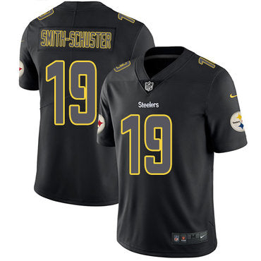 Nike Pittsburgh Steelers 19 Juju Smith schuster Black Mens Stitched Nfl Limited Rush Impact Jersey