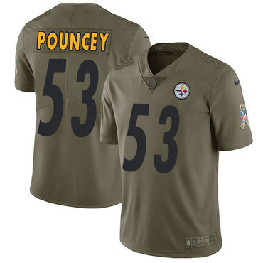 Nike Pittsburgh Steelers 53 Maurkice Pouncey Olive Mens Stitched Nfl Limited 2017 Salute To Service Jersey