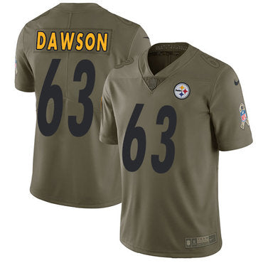 Nike Pittsburgh Steelers 63 Dermontti Dawson Olive Mens Stitched Nfl Limited 2017 Salute To Service Jersey