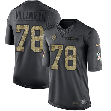 Nike Pittsburgh Steelers 78 Alejandro Villanueva Black Mens Stitched Nfl Limited 2016 Salute To Service Jersey