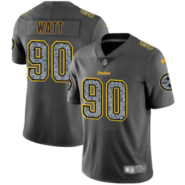 Nike Pittsburgh Steelers 90 T J Watt Gray Static Mens Nfl Vapor Untouchable Game Jersey