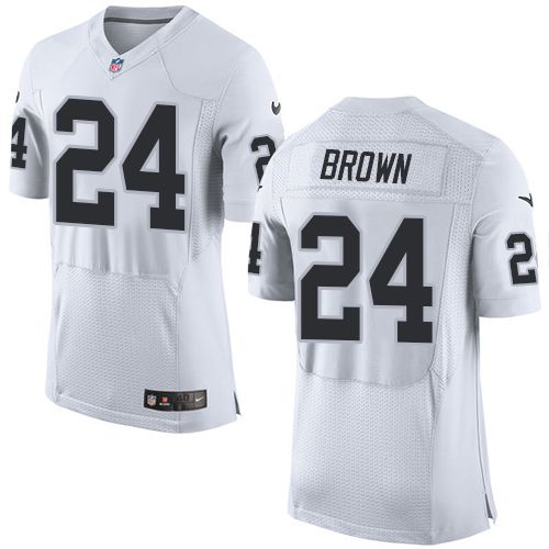 Nike Raiders 24 Willie Brown White Mens Stitched Nfl New Elite Jersey