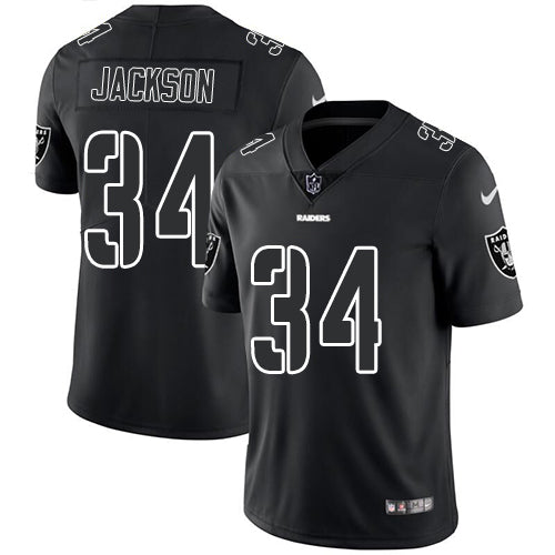 Nike Raiders 34 Bo Jackson Black Mens Stitched Nfl Limited Rush Impact Jersey