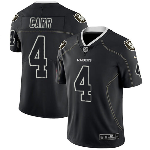 Nike Raiders 4 Derek Carr Lights Out Black Mens Stitched Nfl Limited Rush Jersey