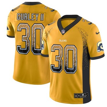 Nike Rams 30 Todd Gurley Ii Gold Mens Stitched Nfl Limited Rush Drift Fashion Jersey