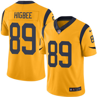 Nike Rams 89 Tyler Higbee Gold Mens Stitched Nfl Limited Rush Jersey