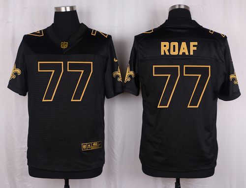 Nike Saints 77 Willie Roaf Black Mens Stitched Nfl Elite Pro Line Gold Collection Jersey