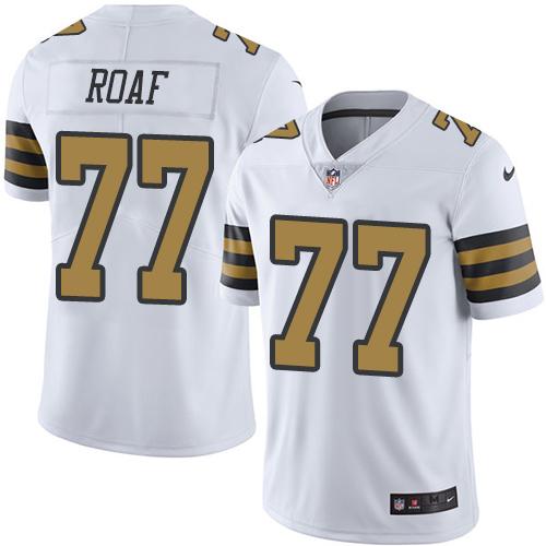 Nike Saints 77 Willie Roaf White Mens Stitched Nfl Limited Rush Jersey