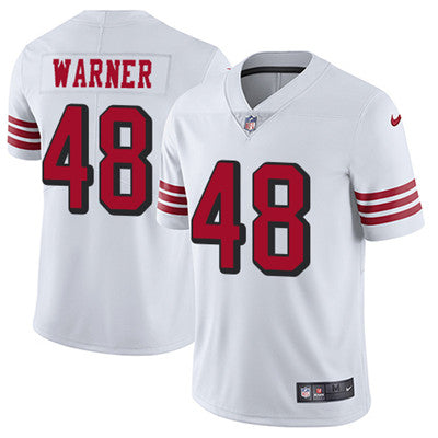 Nike San Francisco 49ers 48 Fred Warner White Rush Mens Stitched Nfl Vapor Untouchable Limited Jersey