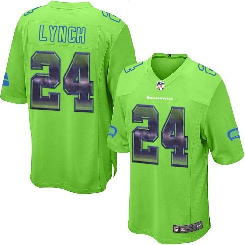 Nike Seahawks 24 Marshawn Lynch Green Alternate Mens Stitched Nfl Limited Strobe Jersey