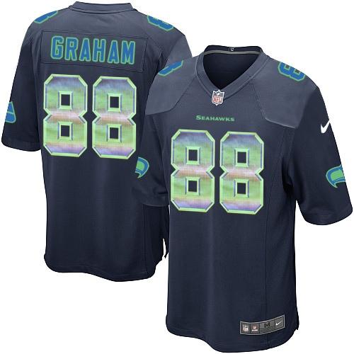 Nike Seahawks 88 Jimmy Graham Steel Blue Team Color Mens Stitched Nfl Limited Strobe Jersey