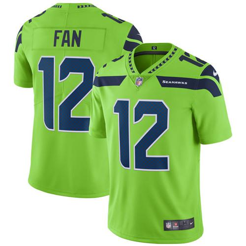 Nike Seattle Seahawks 12 Fan Green Mens Stitched Nfl Limited Rush Jersey
