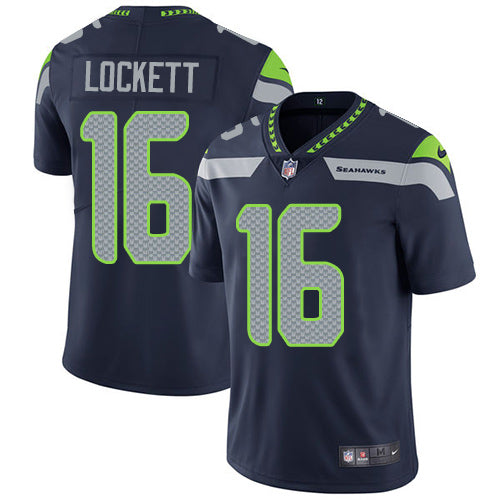 Nike Seattle Seahawks 16 Tyler Lockett Steel Blue Team Color Mens Stitched Nfl Vapor Untouchable Limited Jersey