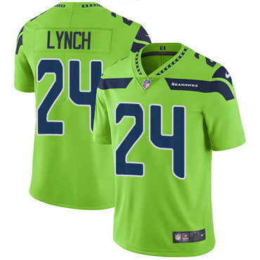 Nike Seattle Seahawks 24 Marshawn Lynch Green Mens Stitched Nfl Limited Rush Jersey