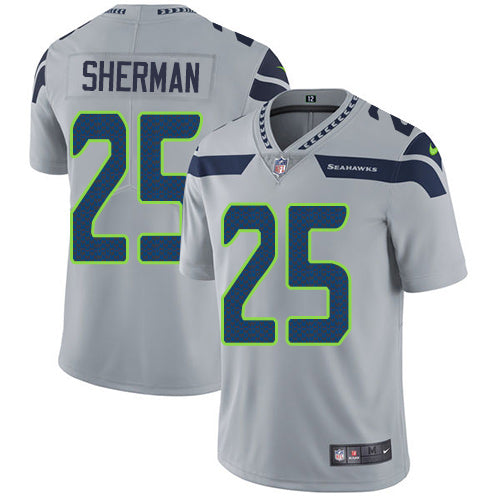 Nike Seattle Seahawks 25 Richard Sherman Grey Alternate Mens Stitched Nfl Vapor Untouchable Limited Jersey