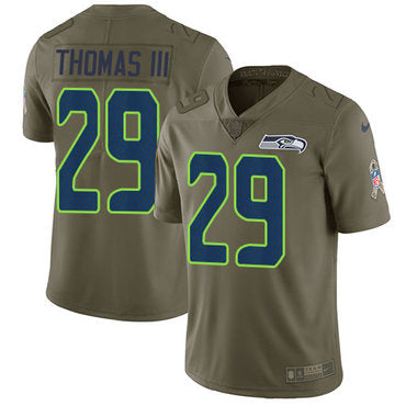 Nike Seattle Seahawks 29 Earl Thomas Iii Olive Mens Stitched Nfl Limited 2017 Salute To Service Jersey