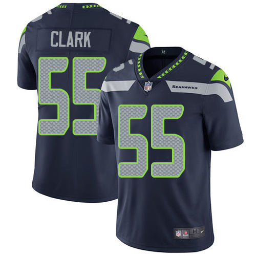 Nike Seattle Seahawks 55 Frank Clark Steel Blue Team Color Mens Stitched Nfl Vapor Untouchable Limited Jersey