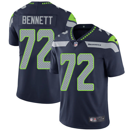 Nike Seattle Seahawks 72 Michael Bennett Steel Blue Team Color Mens Stitched Nfl Vapor Untouchable Limited Jersey