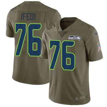Nike Seattle Seahawks 76 Germain Ifedi Olive Mens Stitched Nfl Limited 2017 Salute To Service Jersey