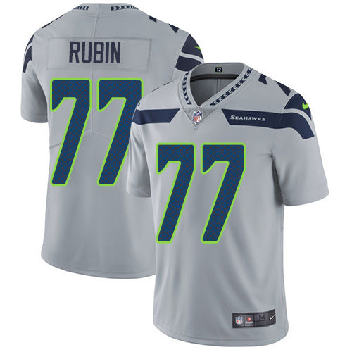 Nike Seattle Seahawks 77 Ahtyba Rubin Grey Alternate Mens Stitched Nfl Vapor Untouchable Limited Jersey