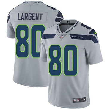 Nike Seattle Seahawks 80 Steve Largent Grey Alternate Mens Stitched Nfl Vapor Untouchable Limited Jersey